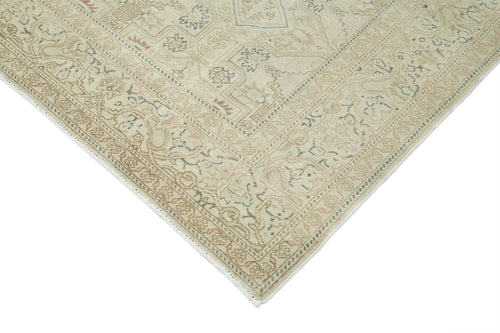 Kayseri Vintage Beige Vintage Cotton Wool Handmade Area Rug 6'5'' x 9'9''