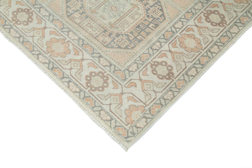 Kayseri Vintage Beige Vintage Cotton Wool Handmade Area Rug 6'6'' x 9'9''