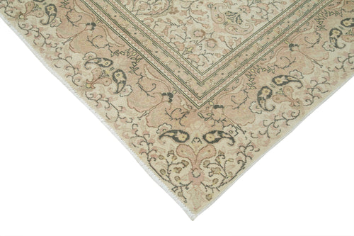 Kayseri Vintage Beige Vintage Cotton Wool Handmade Area Rug 6'7'' x 9'7''