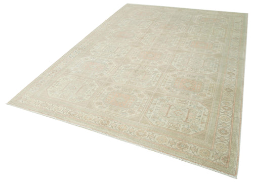 Kayseri Vintage Beige Vintage Cotton Wool Handmade Area Rug 6'6'' x 9'5''