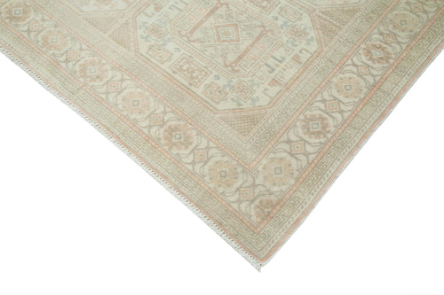 Kayseri Vintage Beige Vintage Cotton Wool Handmade Area Rug 6'6'' x 9'5''