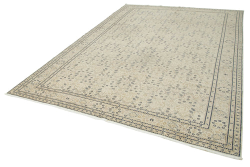 Kayseri Vintage Beige Vintage Cotton Wool Handmade Area Rug 7'10'' x 11'7''