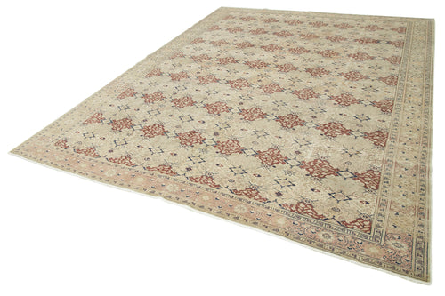 Kayseri Vintage Beige Vintage Cotton Wool Handmade Area Rug 8'5'' x 11'5''