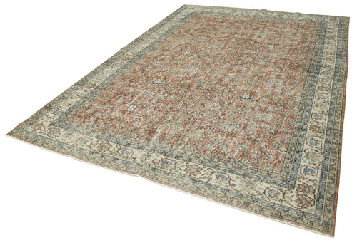 Handmade Area Rug – Vintage Cotton Wool Blend Turkish Hand Knotted Carpet 7'5''x10'10''