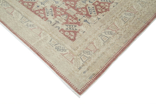 Kayseri Vintage Beige Vintage Cotton Wool Handmade Area Rug 8'4'' x 11'1''