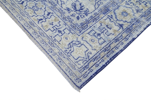 Kayseri Vintage Blue Vintage Cotton Wool Handmade Area Rug 9'4'' x 11'0''