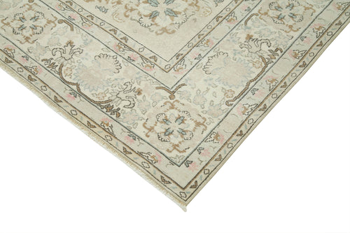 Kayseri Vintage Beige Vintage Cotton Wool Handmade Area Rug 7'1'' x 10'9''