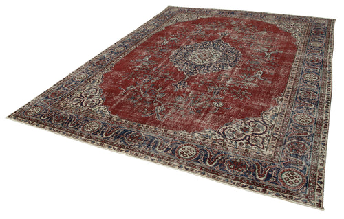 Kayseri Vintage Red Vintage Cotton Wool Handmade Area Rug 8'0'' x 10'10''