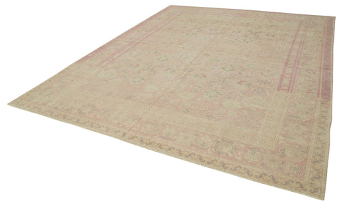Kayseri Vintage Beige Vintage Cotton Wool Handmade Area Rug 9'3'' x 11'3''