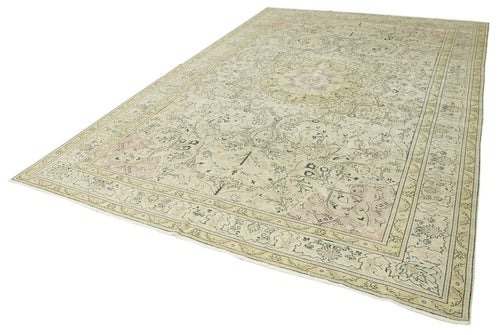 Kayseri Vintage Beige Vintage Cotton Wool Handmade Area Rug 7'11'' x 11'11''