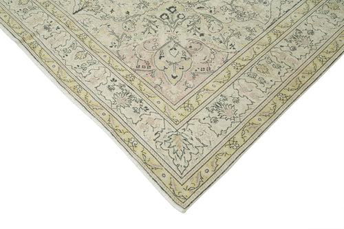 Kayseri Vintage Beige Vintage Cotton Wool Handmade Area Rug 7'11'' x 11'11''