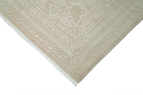Kayseri Vintage Beige Vintage Cotton Wool Handmade Area Rug 8'6'' x 11'6''