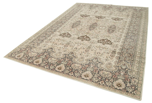 Kayseri Vintage Beige Vintage Cotton Wool Handmade Area Rug 8'0'' x 11'8''