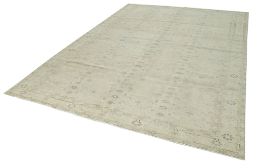 Kayseri Vintage Beige Vintage Cotton Wool Handmade Area Rug 7'9'' x 11'5''
