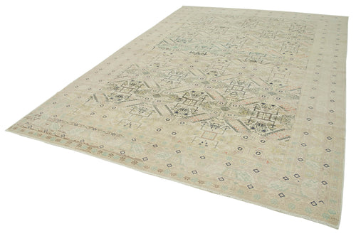 Kayseri Vintage Beige Vintage Cotton Wool Handmade Area Rug 8'2'' x 11'10''