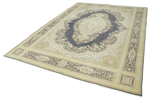 Kayseri Vintage Beige Vintage Cotton Wool Handmade Area Rug 8'0'' x 11'7''