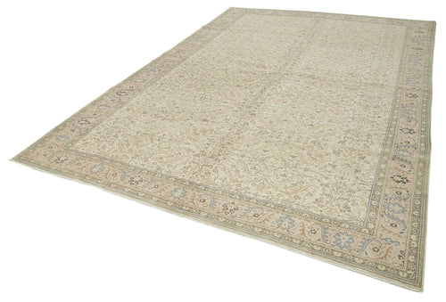 Kayseri Vintage Beige Vintage Cotton Wool Handmade Area Rug 8'0'' x 11'8''