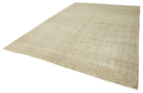 Kayseri Vintage Beige Vintage Cotton Wool Handmade Area Rug 8'10'' x 12'10''