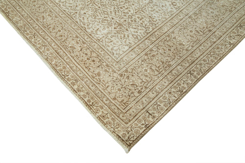 Kayseri Vintage Beige Vintage Cotton Wool Handmade Area Rug 8'10'' x 12'10''