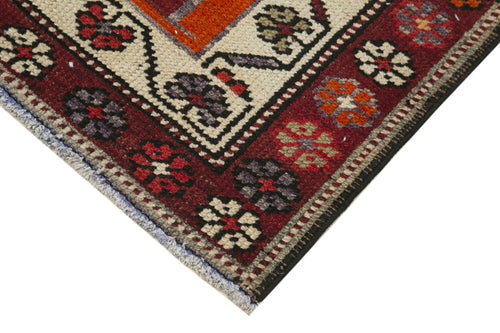 Vintage Herki Orange Vintage Cotton Wool Handmade Area Rug 2'11'' x 12'6''