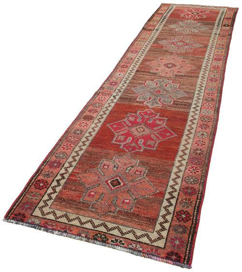 Vintage Herki Brown Vintage Cotton Wool Handmade Area Rug 2'11'' x 13'0''