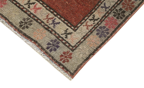 Vintage Herki Brown Vintage Cotton Wool Handmade Area Rug 2'8'' x 12'7''