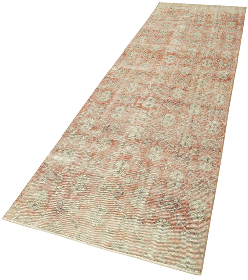 Overdyed Vintage Beige Vintage Cotton Wool Handmade Area Rug 2'11'' x 10'10''
