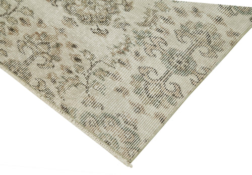 Overdyed Vintage Beige Vintage Cotton Wool Handmade Area Rug 2'11'' x 9'0''