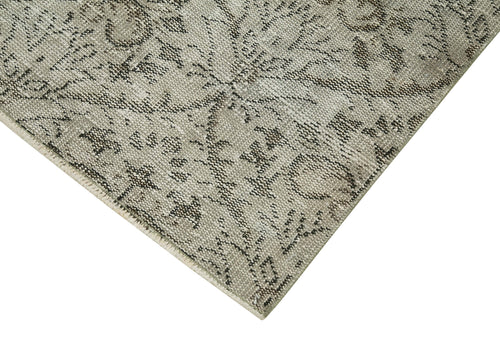 Handmade Area Rug – Overdyed Beige Vintage Cotton Wool Carpet 3'0" x 10'0"