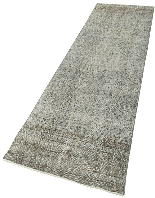 Overdyed Vintage Blue Vintage Cotton Wool Handmade Area Rug 2'6'' x 9'9''