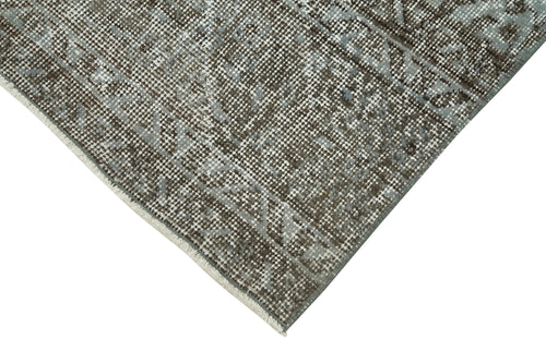 Overdyed Vintage Blue Vintage Cotton Wool Handmade Area Rug 2'6'' x 9'9''