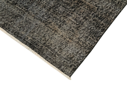 Overdyed Vintage Black Vintage Cotton Wool Handmade Area Rug 2'8'' x 10'1''