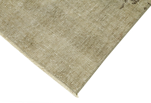 Overdyed Vintage Beige Vintage Cotton Wool Handmade Area Rug 3'0'' x 10'0''