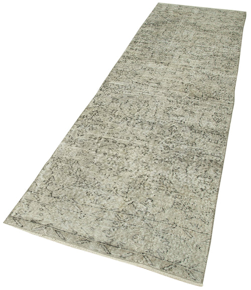 Overdyed Vintage Grey Vintage Cotton Wool Handmade Area Rug 2'10'' x 10'2''