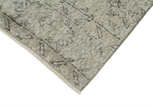 Overdyed Vintage Grey Vintage Cotton Wool Handmade Area Rug 2'10'' x 10'2''