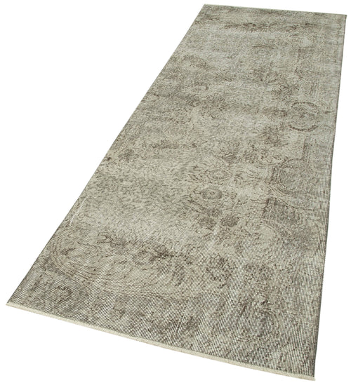 Overdyed Vintage Grey Vintage Cotton Wool Handmade Area Rug 3'1'' x 9'9''