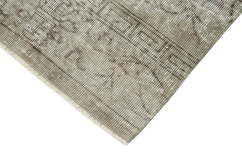 Overdyed Vintage Grey Vintage Cotton Wool Handmade Area Rug 2'7'' x 9'7''