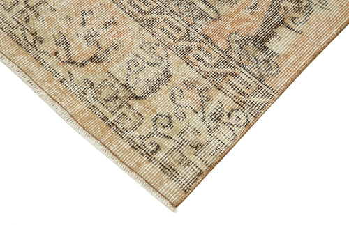 Overdyed Vintage Beige Vintage Cotton Wool Handmade Area Rug 2'7'' x 10'9''