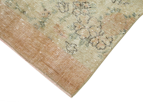 Overdyed Vintage Beige Vintage Cotton Wool Handmade Area Rug 3'1'' x 10'1''