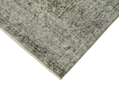 Overdyed Vintage Grey Vintage Cotton Wool Handmade Area Rug 2'8'' x 9'9''