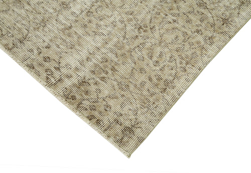 Overdyed Vintage Beige Vintage Cotton Wool Handmade Area Rug 2'11'' x 9'9''