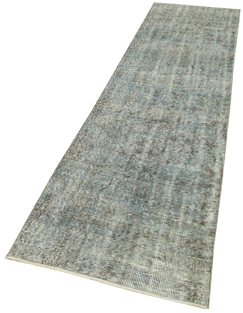 Overdyed Vintage Grey Vintage Cotton Wool Handmade Area Rug 2'6'' x 10'2''