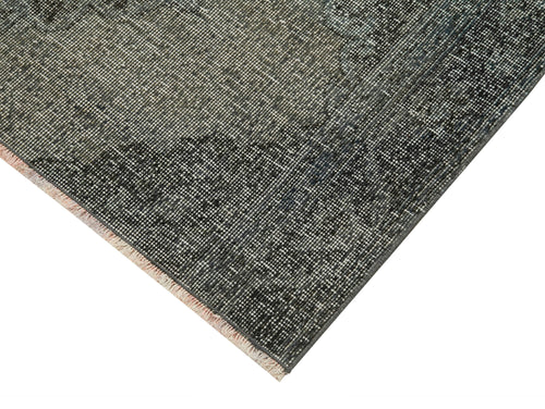 Overdyed Vintage Grey Vintage Cotton Wool Handmade Area Rug 2'5'' x 11'0''