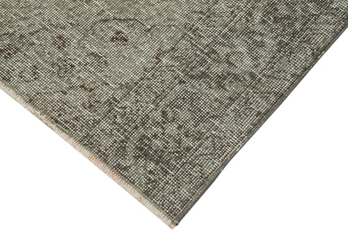 Overdyed Vintage Grey Vintage Cotton Wool Handmade Area Rug 2'6'' x 11'7''