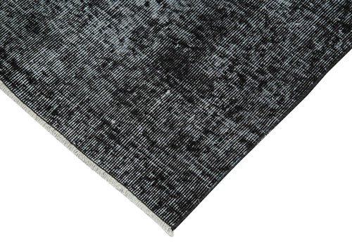 Overdyed Vintage Black Vintage Cotton Wool Handmade Area Rug 2'8'' x 10'2''