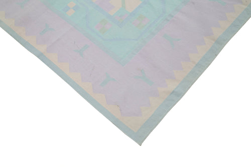 Geometric Duri Beige Geometric Cotton Wool Handmade Area Rug 5'10'' x 8'11''