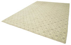 Tebriz Beige Classic Cotton Wool Handmade Area Rug 9'9'' x 13'9''