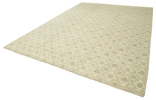 Tebriz Beige Classic Cotton Wool Handmade Area Rug 9'9'' x 13'9''