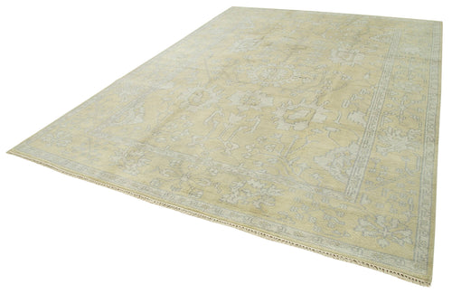 Tebriz Beige Classic Cotton Wool Handmade Area Rug 8'9'' x 11'9''