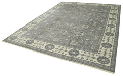 Tebriz Grey Classic Cotton Wool Handmade Area Rug 8'10'' x 11'10''